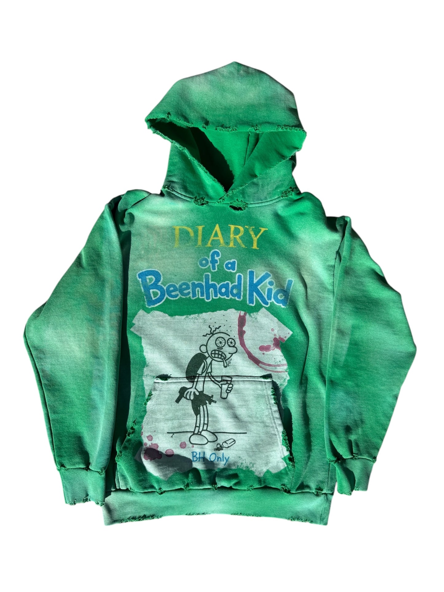 (1 OF 1) CUSTOM SUN FADED DIARY OF A BH KID HOODIE