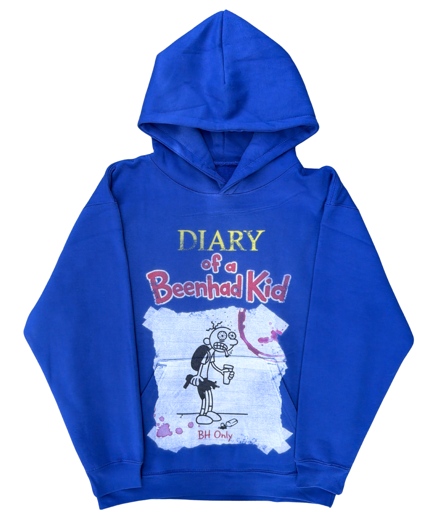 BLUE DIARY OF A BEENHAD KID PULL OVER HOODIE
