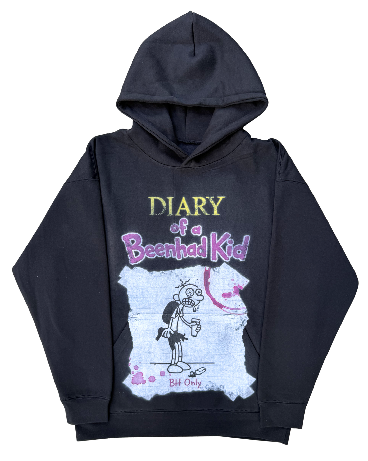 BLACK DIARY OF A BEENHAD KID PULLOVER HOODIE