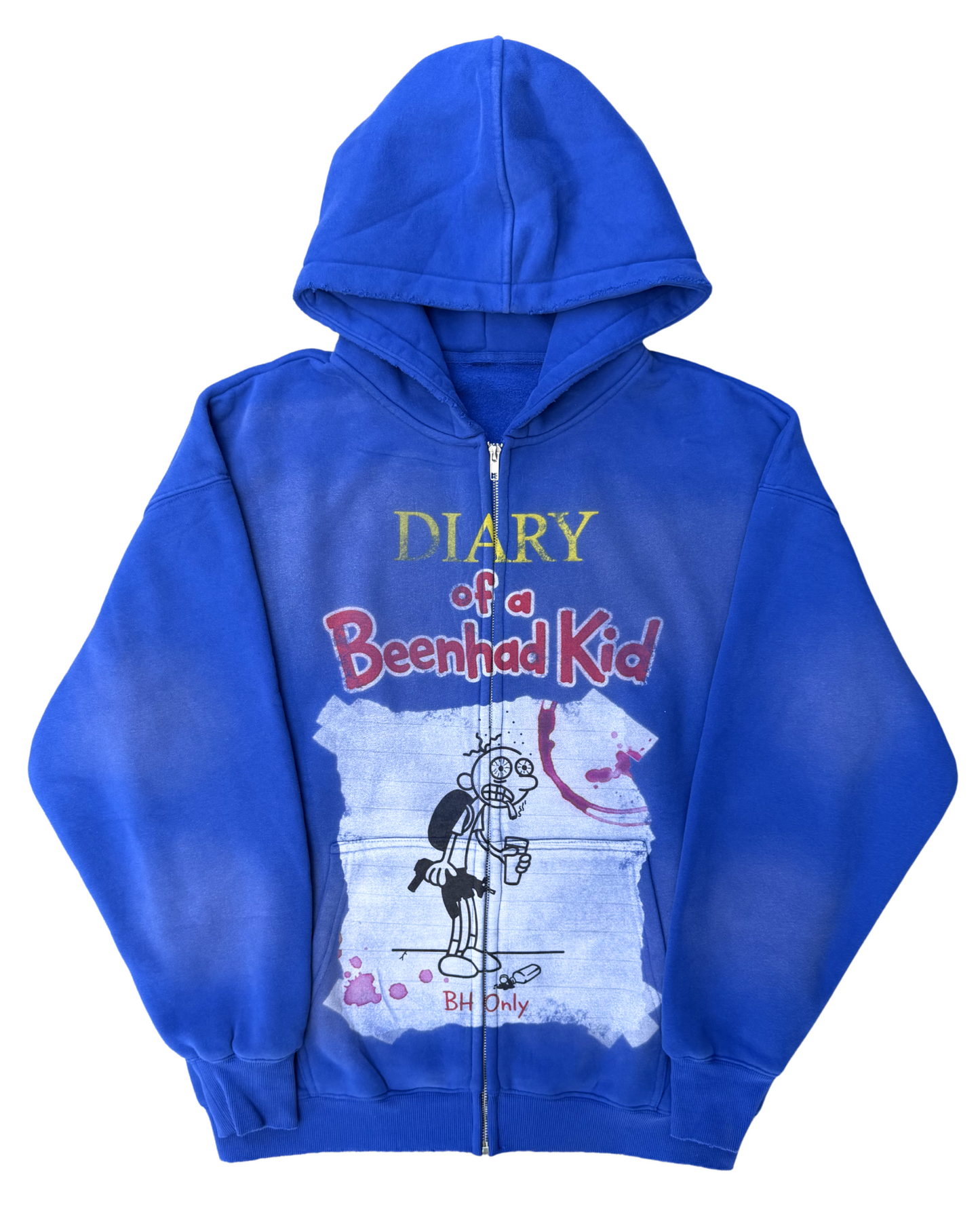 BLUE DIARY OF A BEENHAD KID ZIP-UP HOODIE