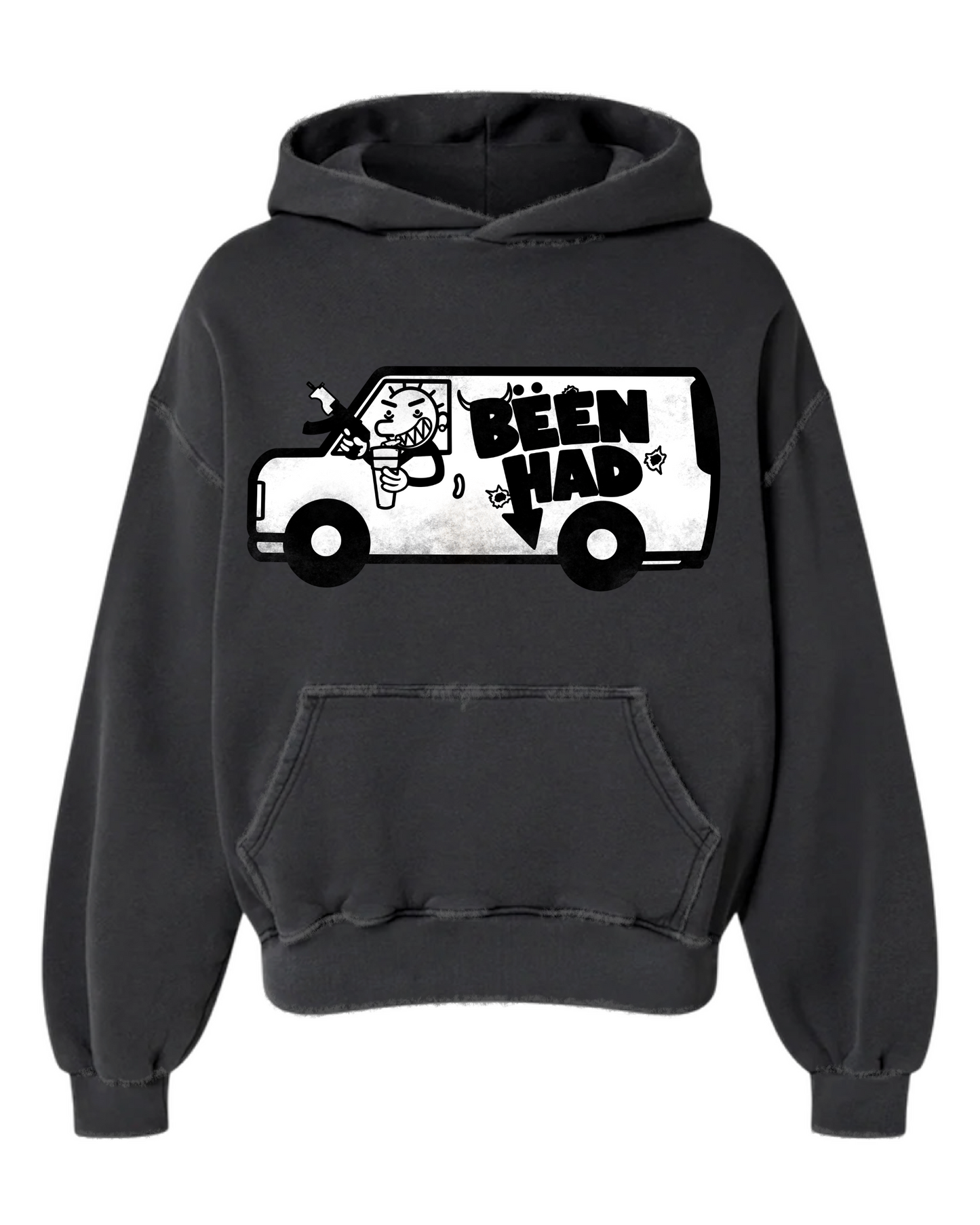 DARK GREY BEENHAD VAN PULLOVER HOODIE