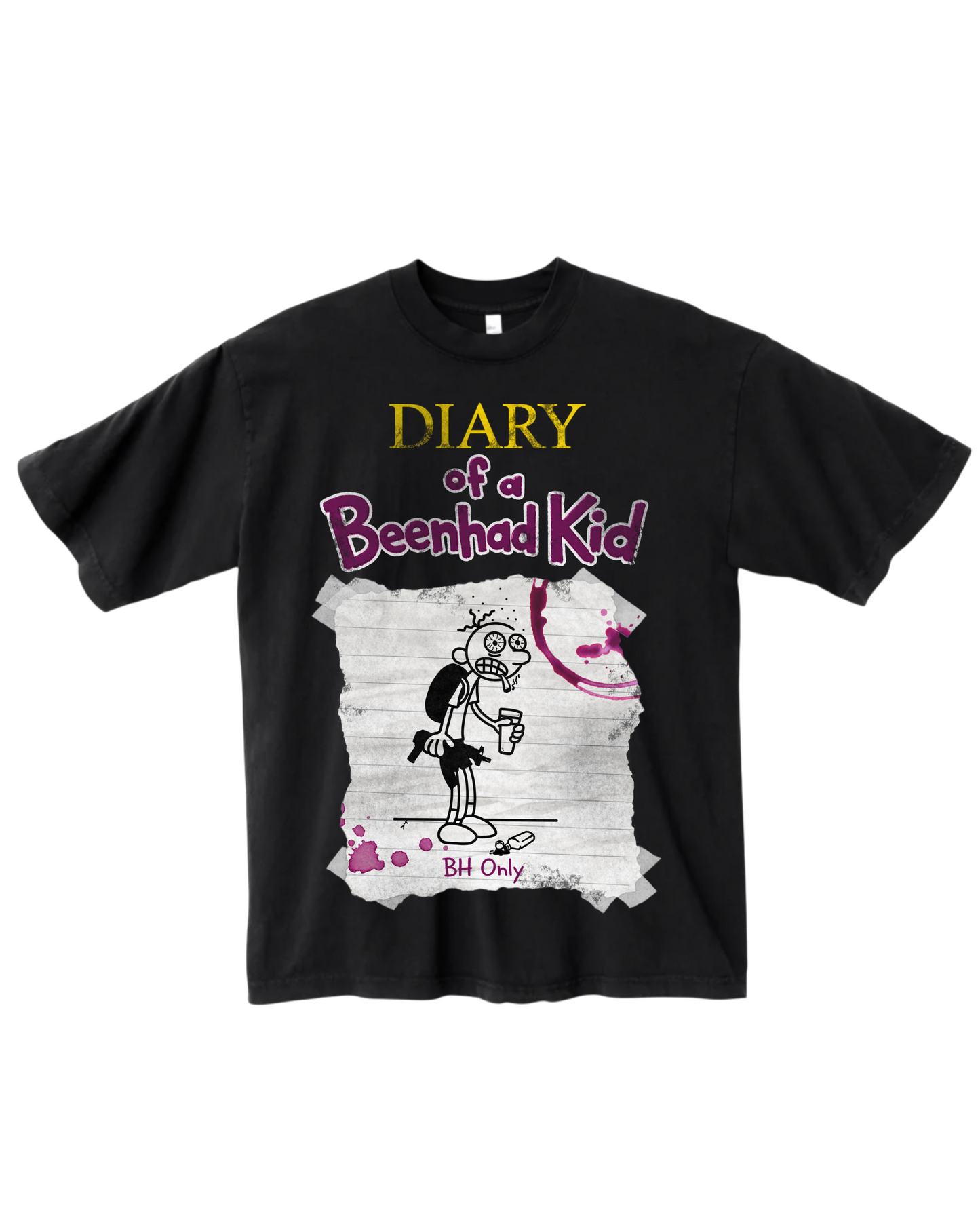 BLACK DIARY OF A BEENHAD KID T-SHIRT