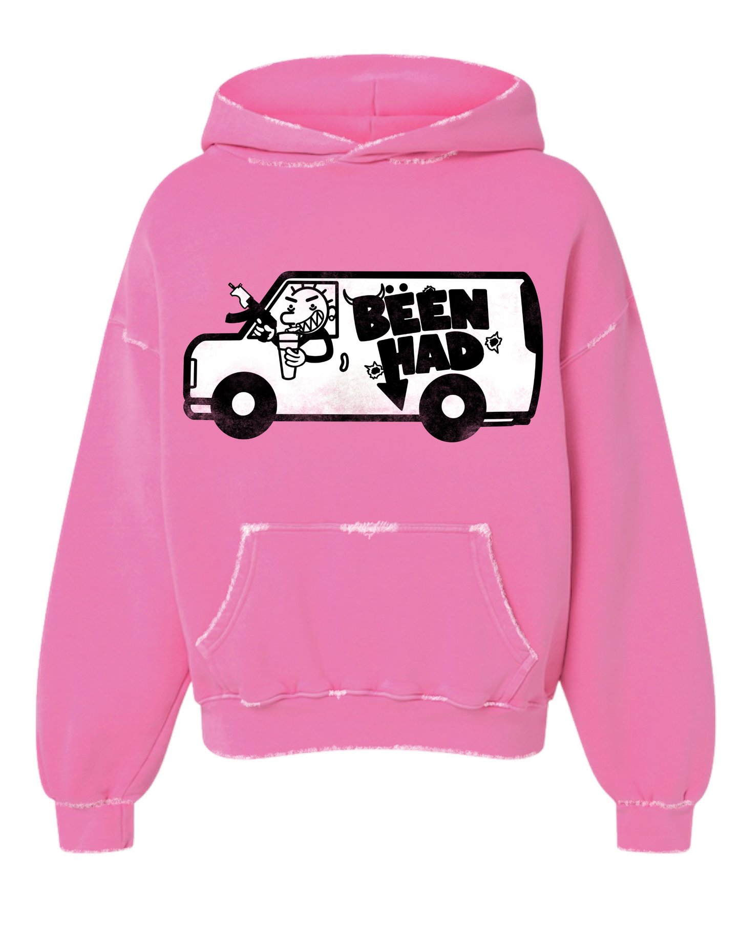 PINK BEENHAD VAN PULLOVER HOODIE