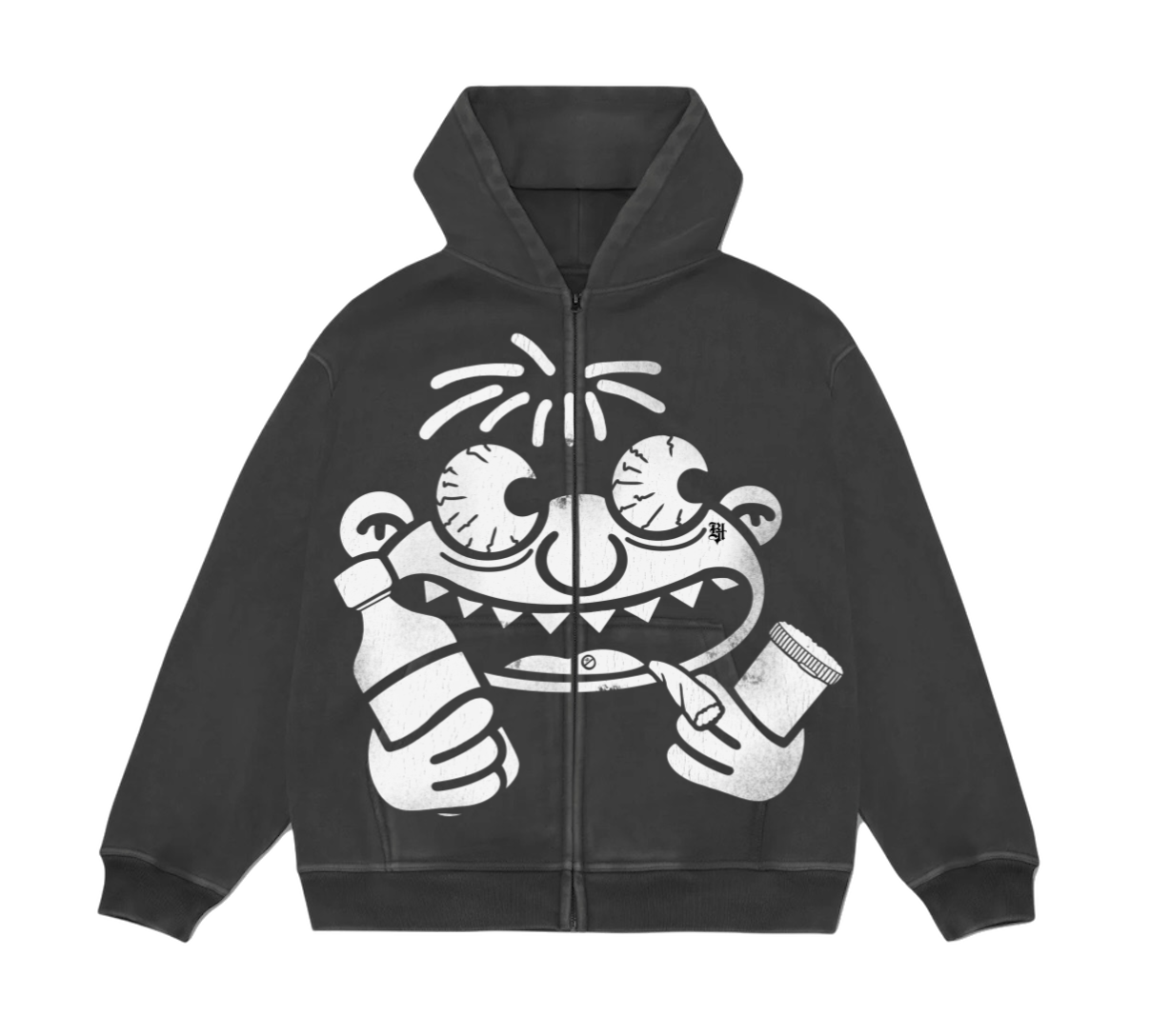 (1 OF 1) BH FREGLEY VINTAGE BLACK ZIP-UP HOODIE