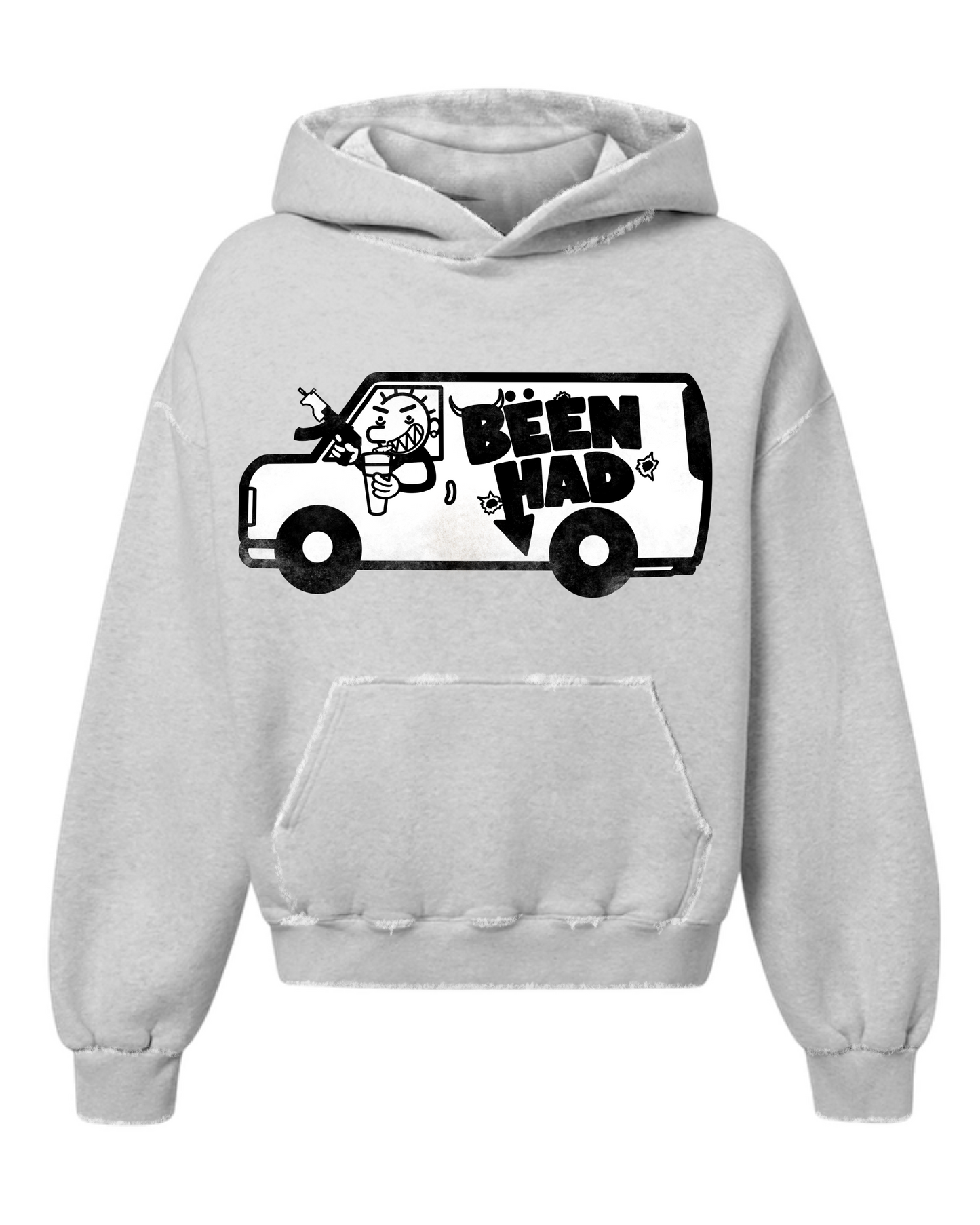 HEATHER GREY BEENHAD VAN PULLOVER HOODIE